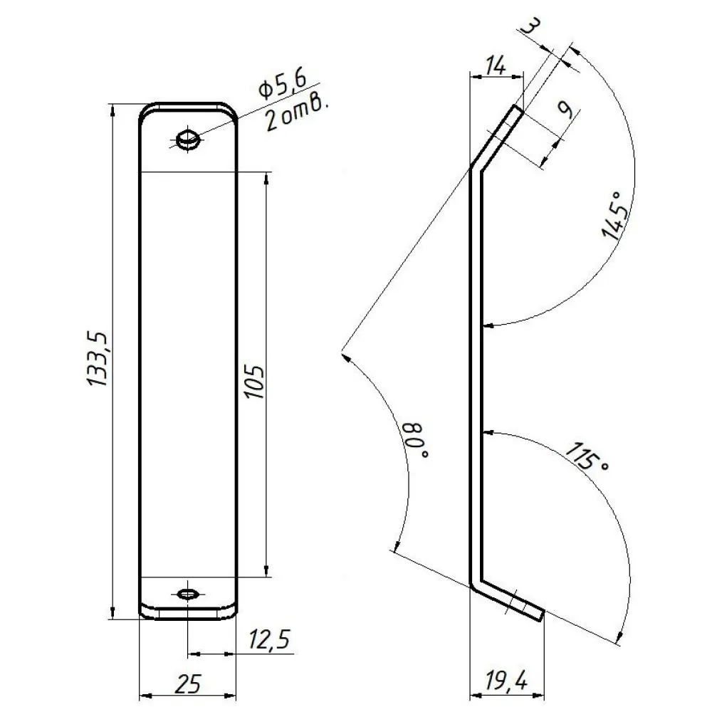Technical drawing – Headboard holder