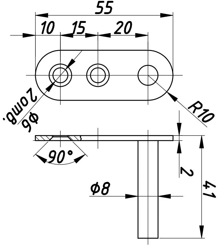 Technical drawing – Furniture hook catch