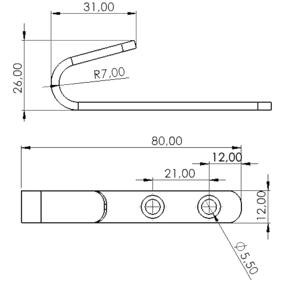 Technical drawing – Furniture hook catch