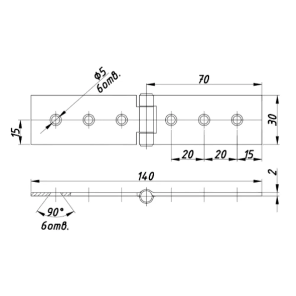 Rysunek techniczny – Zawias meblowy