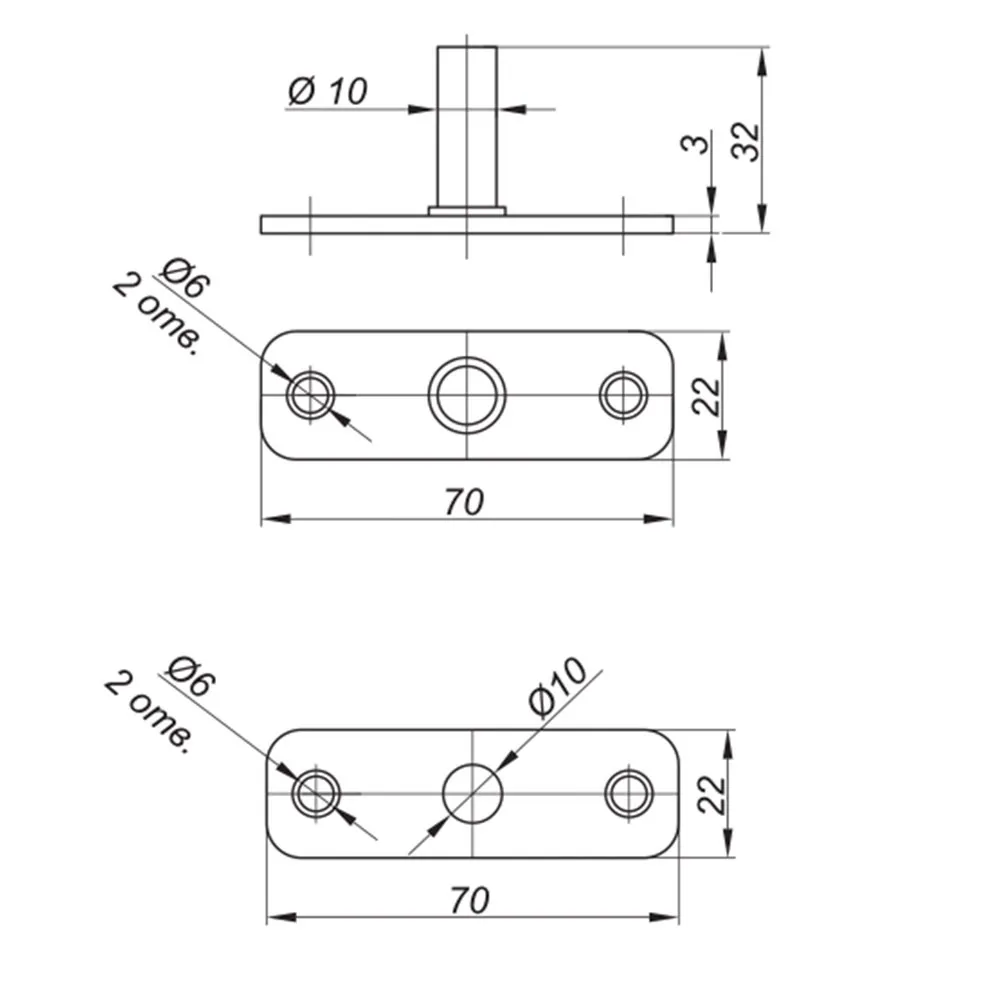 Rysunek techniczny – Przegub meblowy