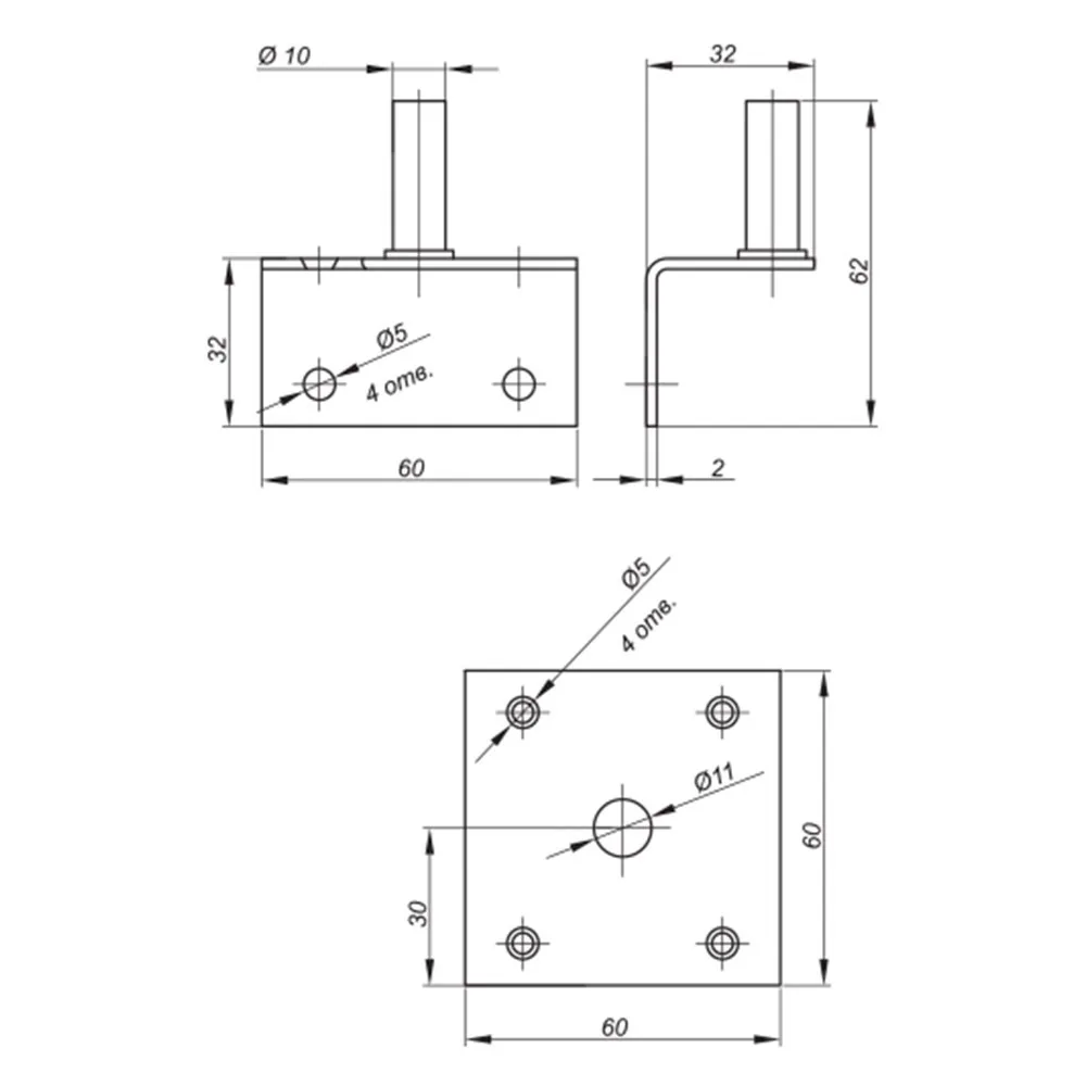 Rysunek techniczny – Przegub meblowy