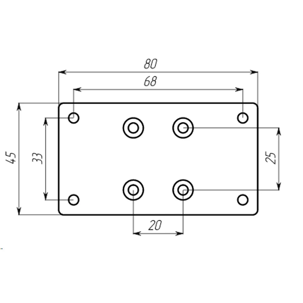 Mounting plate, 80 × 45 × 2