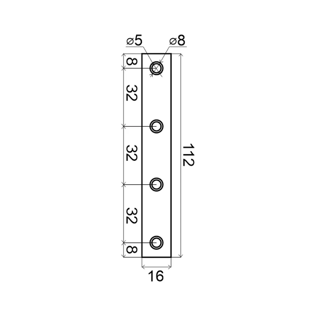 Mounting fitting, 112 × 16 × 2.0