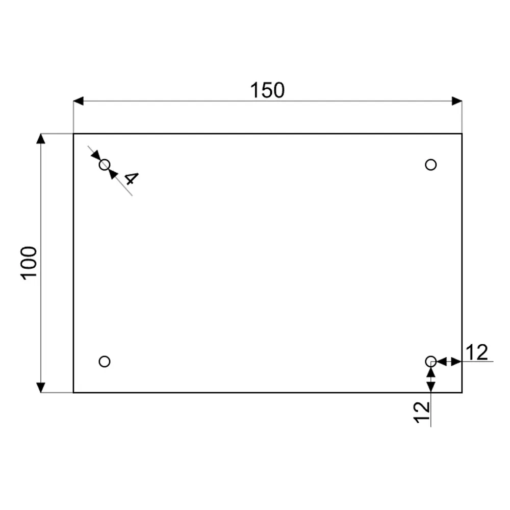Mounting plate, 100 × 150 × 3.0