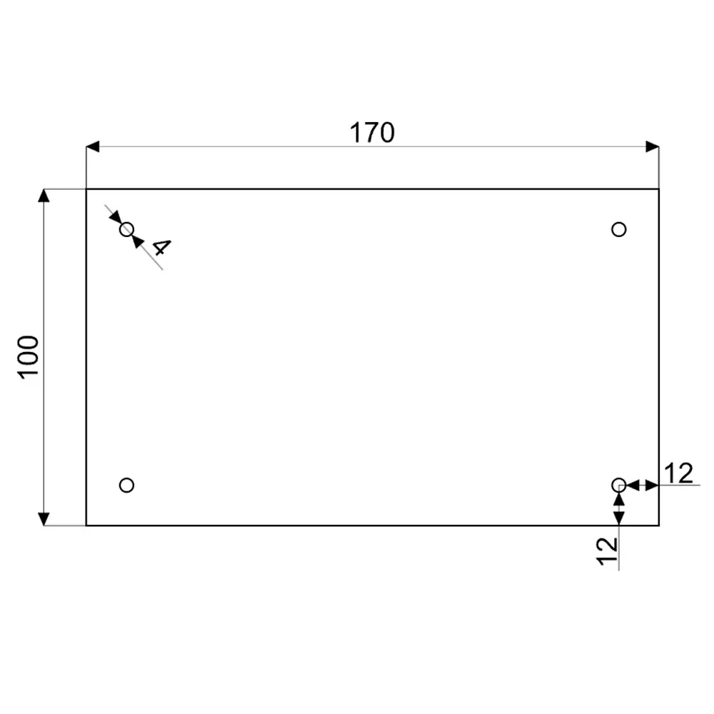 Mounting plate, 100 × 170 × 3.0