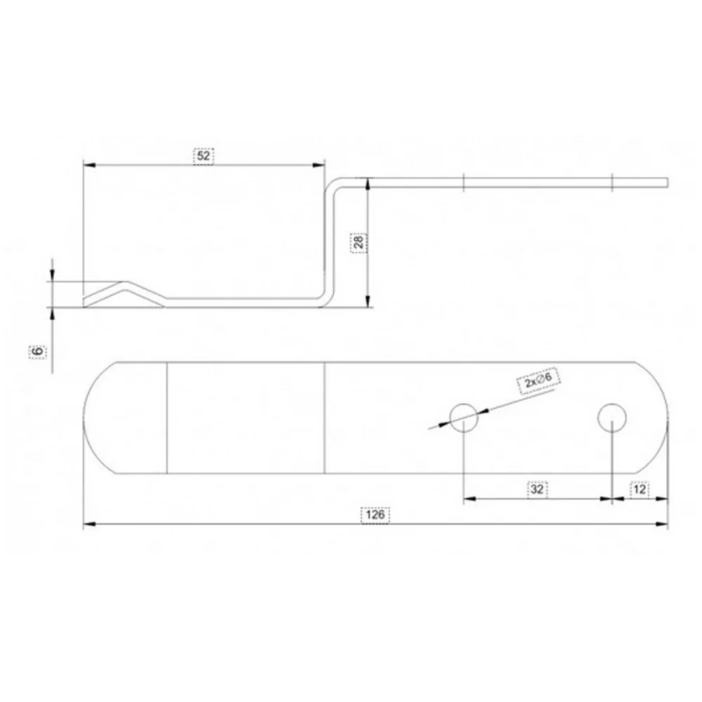 Technical drawing – Mounting fitting (ride-on)