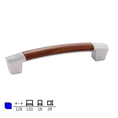 Plastic furniture handle, 128 mm centres