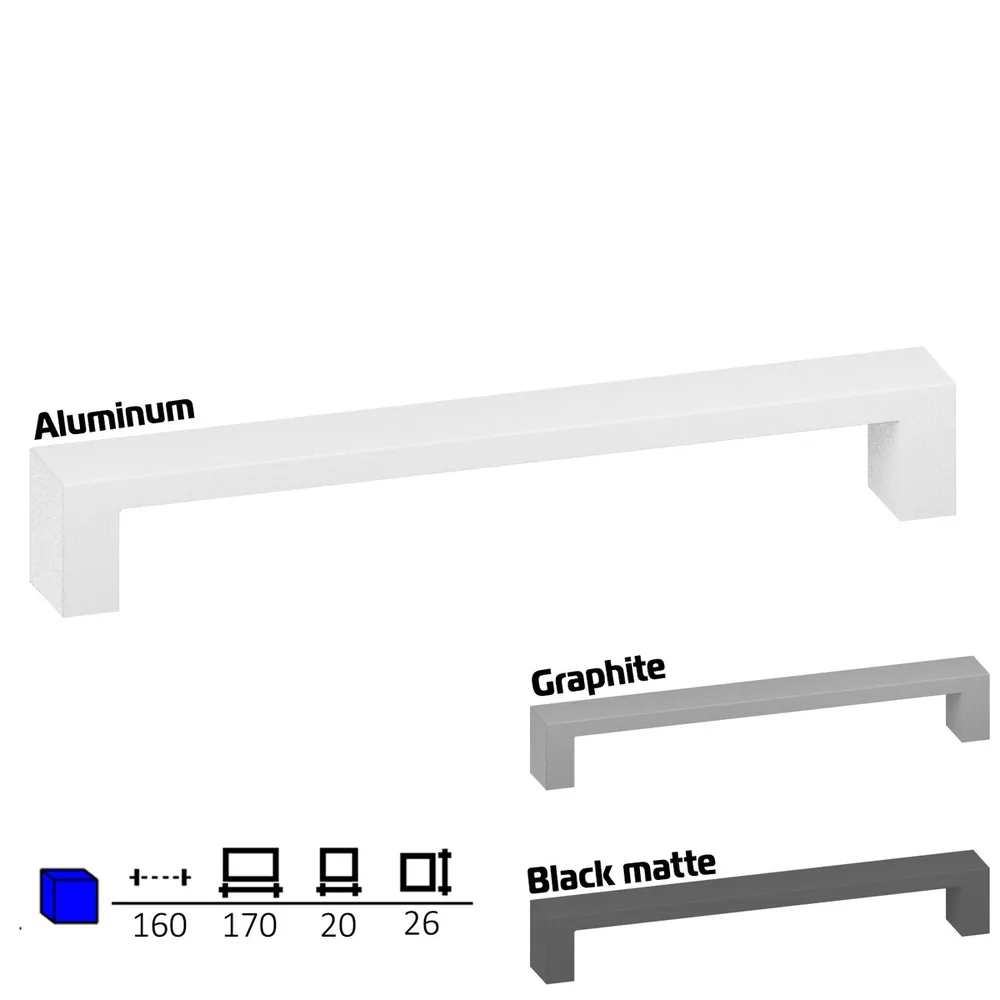 Plastic furniture handle, 160 mm centres