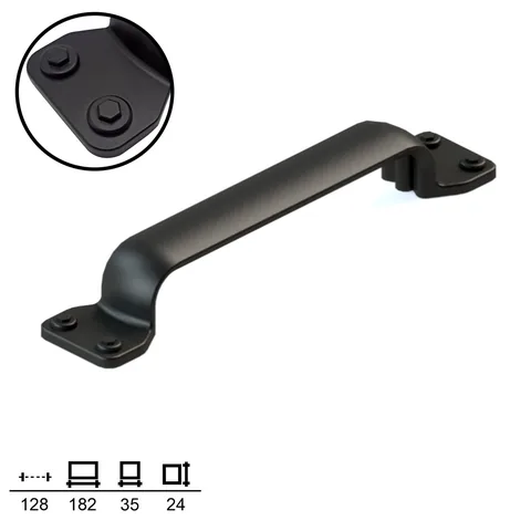 Plastic furniture handle, 128 mm centres