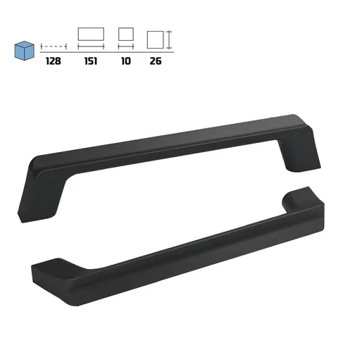 Metal furniture handle, 128 mm centres