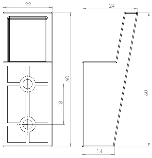 Technical drawing – Plastic furniture hook