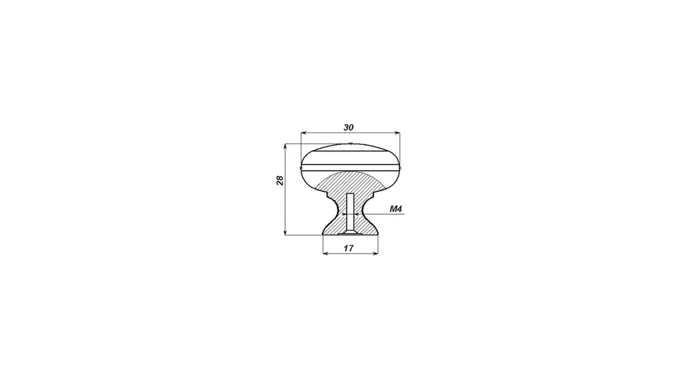 Technical drawing – Metal furniture knob