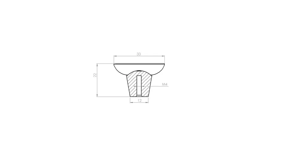Technical drawing – Metal furniture knob
