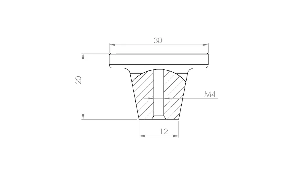 Technical drawing – Metal furniture knob