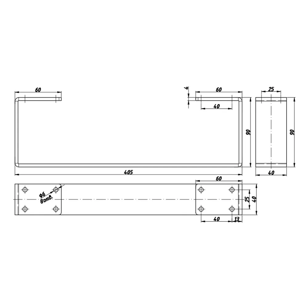Technical drawing – Metal furniture leg