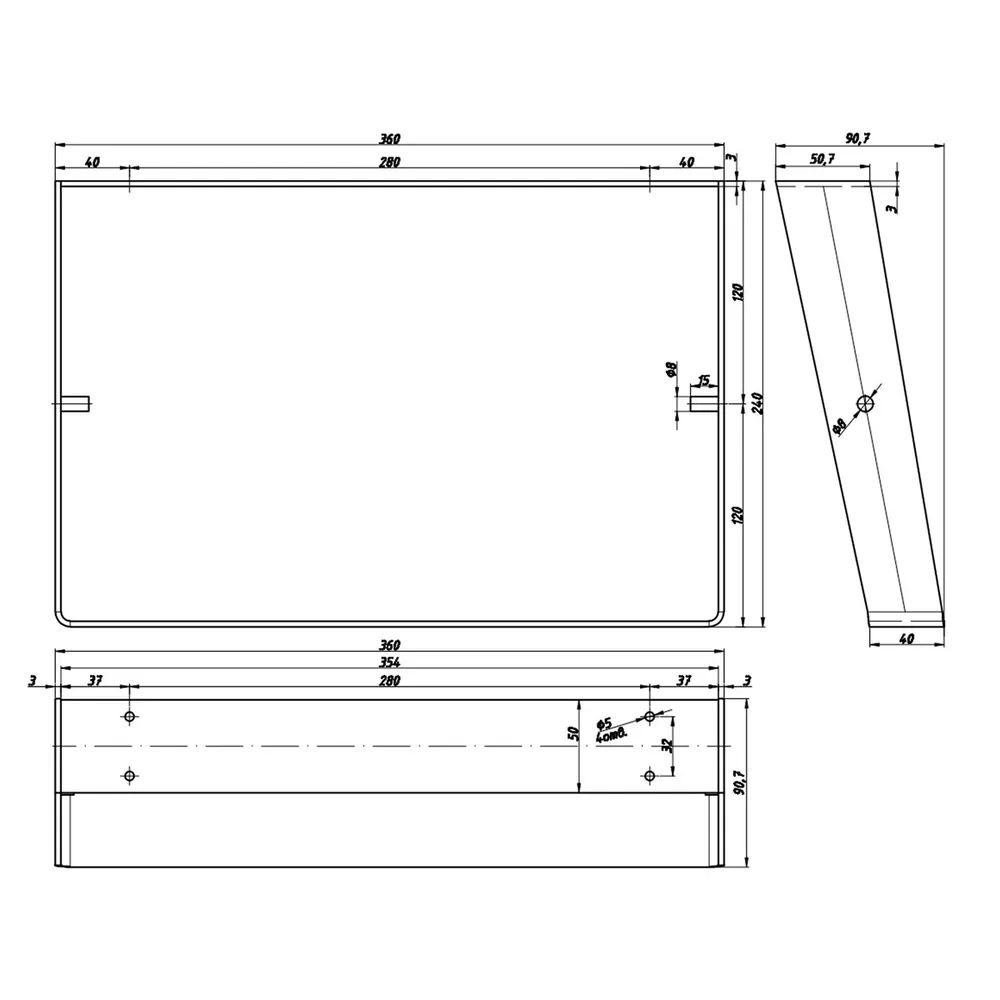 Rysunek techniczny – Noga meblowa metalowa
