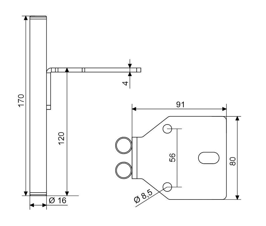 Rysunek techniczny – Noga meblowa metalowa