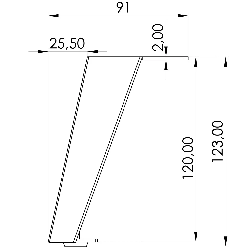 Rysunek techniczny – Noga meblowa metalowa