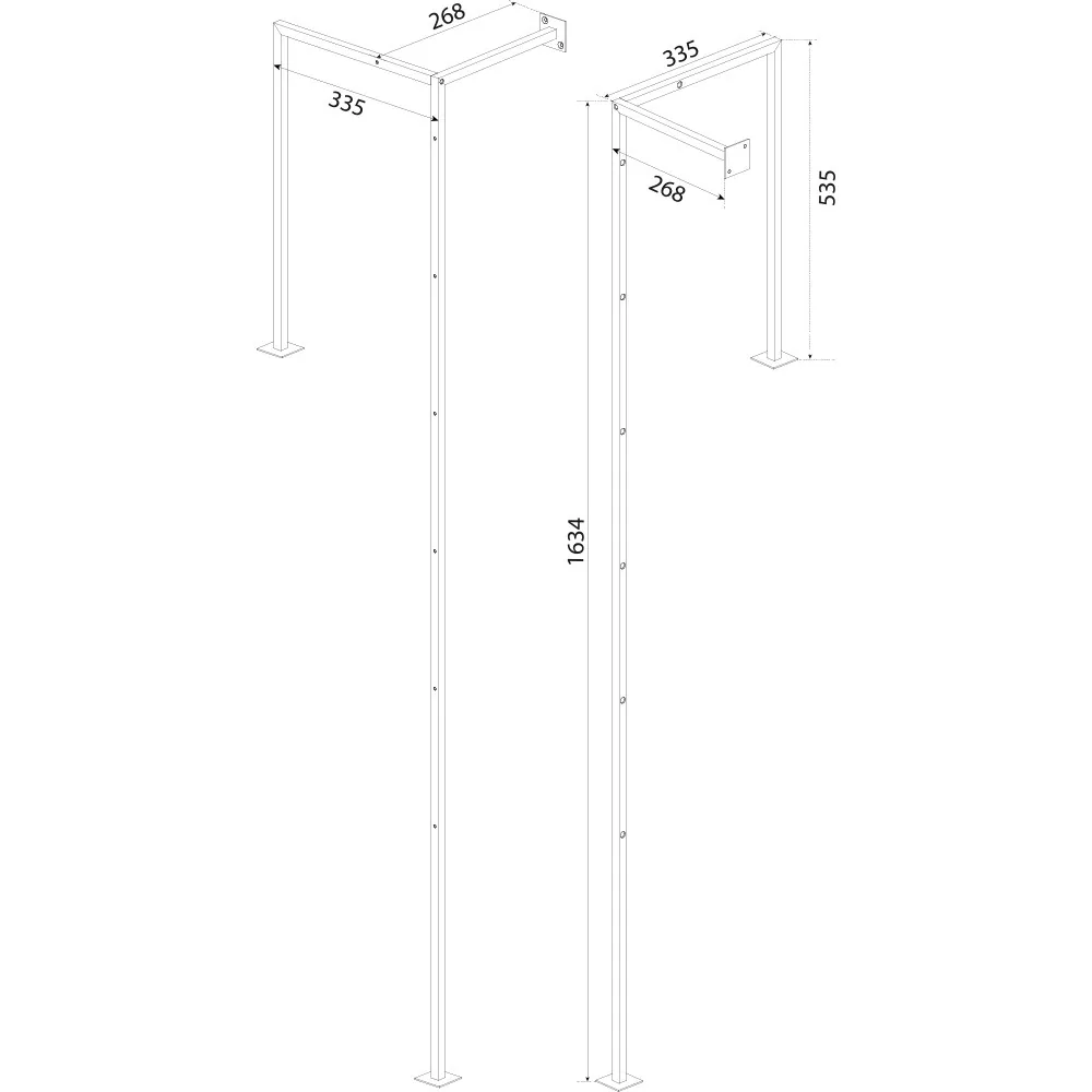Technical drawing – Metal furniture frame